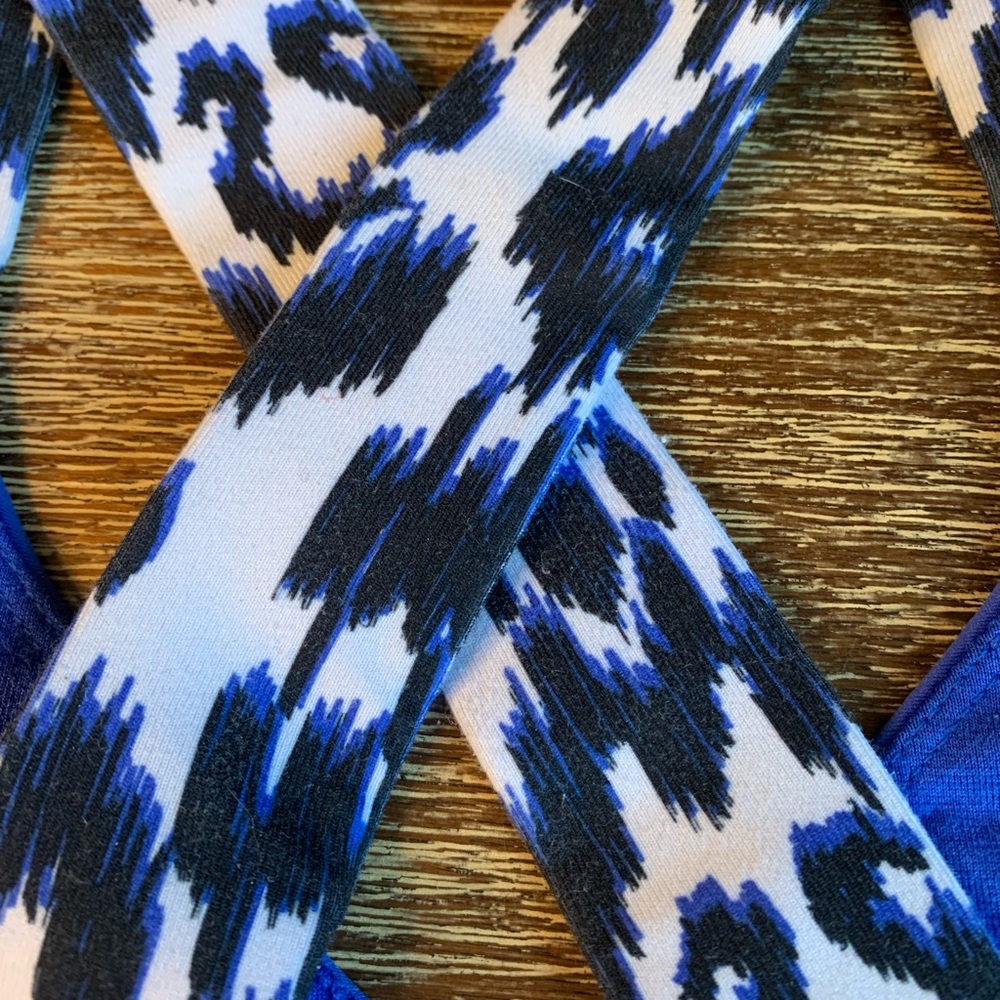 Lululemon cross back workout tank. Size 10. Blue black white. - Picture 7 of 9